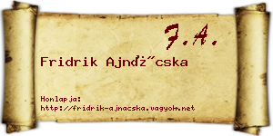 Fridrik Ajnácska névjegykártya